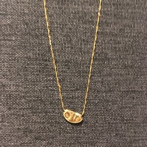 Gold bean necklace & gold pineapple charm